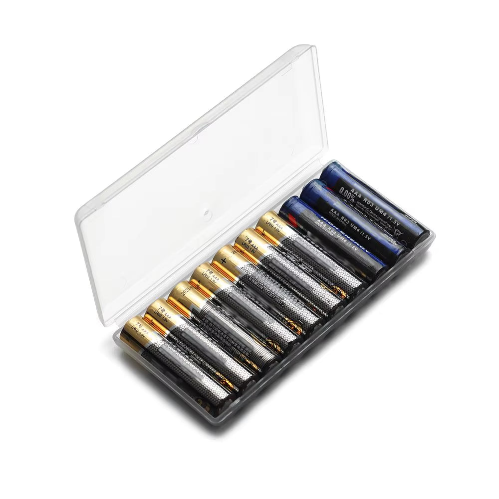 10 Slot Plastic Hard Container Case Battery Storage Box for AAA/AA/18650 Battery Organizer Accessories